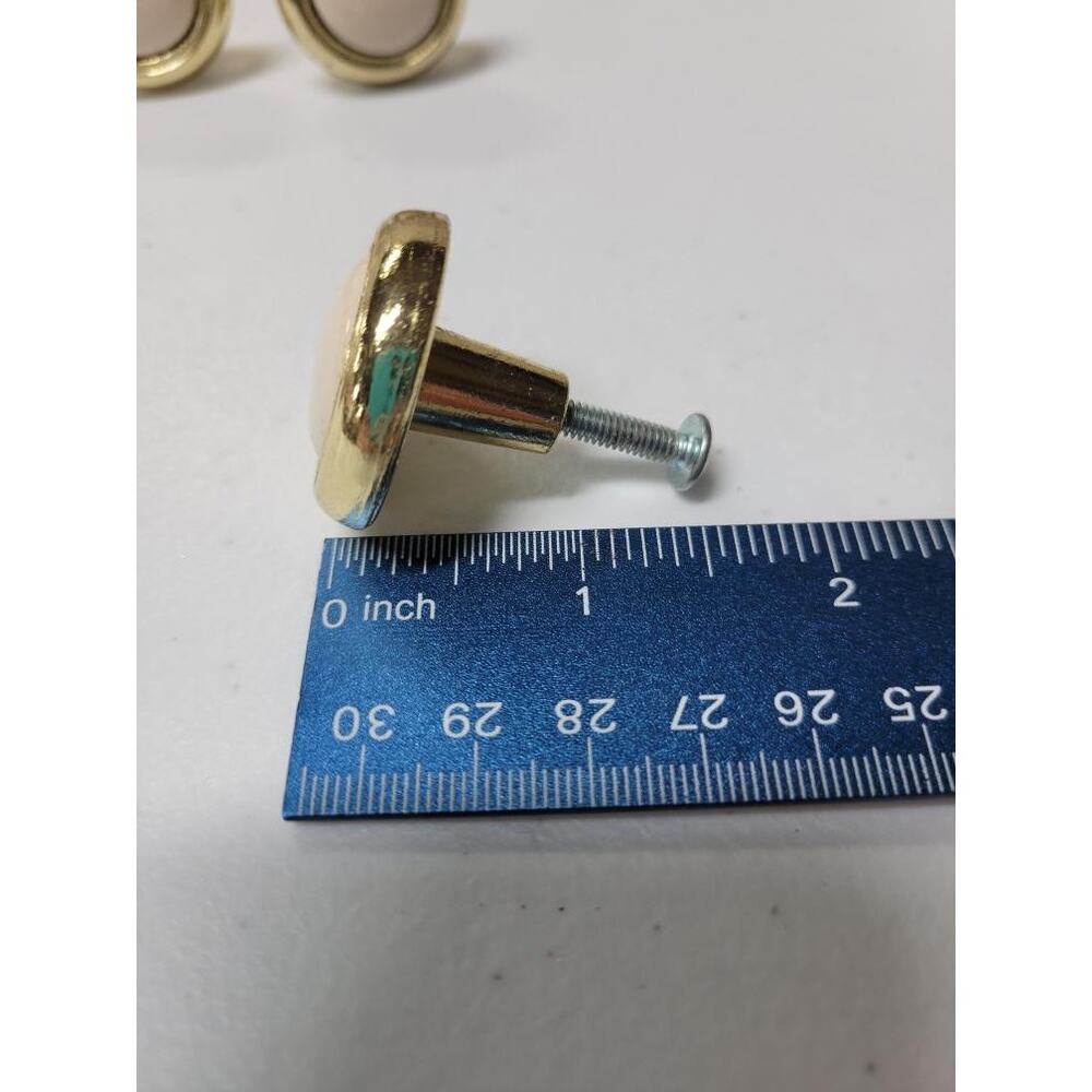 ✨ Set of 4 Gold Round Cabinet Knobs w/ Screws VTG Style Brass Look Drawer Pulls - Picture 4 of 12